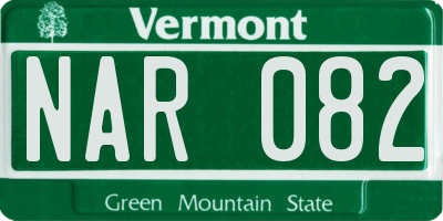 VT license plate NAR082