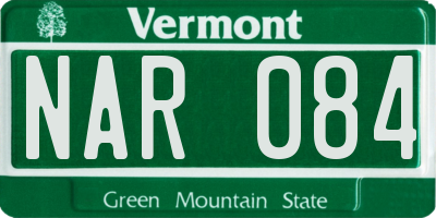 VT license plate NAR084