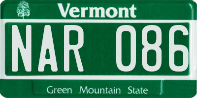 VT license plate NAR086
