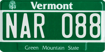 VT license plate NAR088