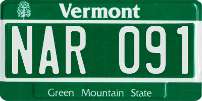 VT license plate NAR091