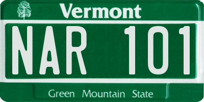 VT license plate NAR101