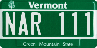 VT license plate NAR111