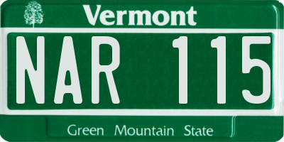 VT license plate NAR115
