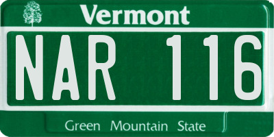 VT license plate NAR116