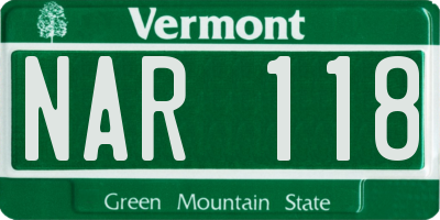 VT license plate NAR118
