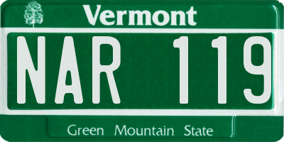 VT license plate NAR119