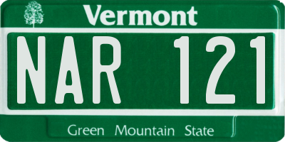 VT license plate NAR121