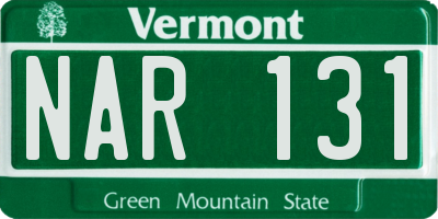 VT license plate NAR131