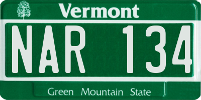 VT license plate NAR134
