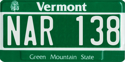 VT license plate NAR138