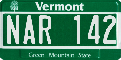 VT license plate NAR142
