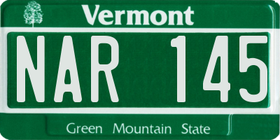 VT license plate NAR145