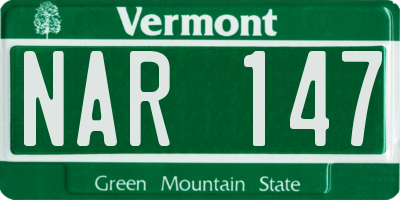 VT license plate NAR147