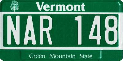 VT license plate NAR148