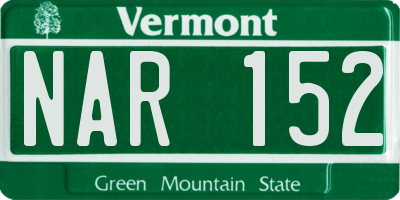 VT license plate NAR152