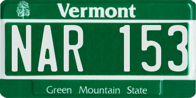 VT license plate NAR153
