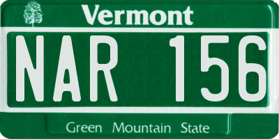 VT license plate NAR156