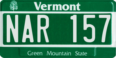 VT license plate NAR157