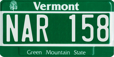VT license plate NAR158