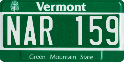 VT license plate NAR159