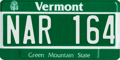 VT license plate NAR164