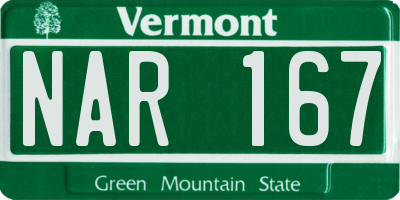 VT license plate NAR167