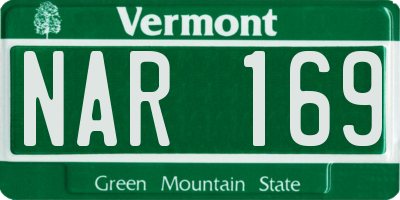 VT license plate NAR169