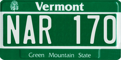 VT license plate NAR170