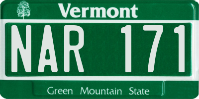 VT license plate NAR171