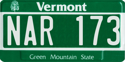 VT license plate NAR173