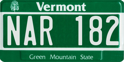 VT license plate NAR182