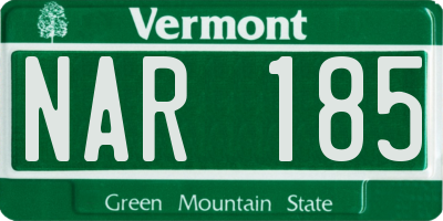 VT license plate NAR185