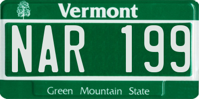 VT license plate NAR199
