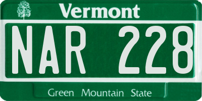 VT license plate NAR228