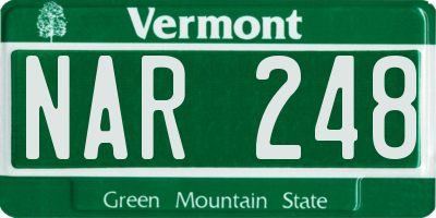 VT license plate NAR248