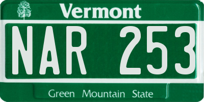 VT license plate NAR253