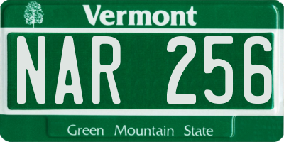 VT license plate NAR256