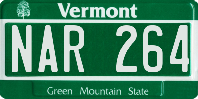 VT license plate NAR264