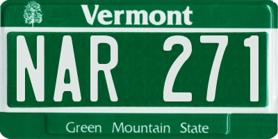VT license plate NAR271