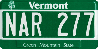VT license plate NAR277