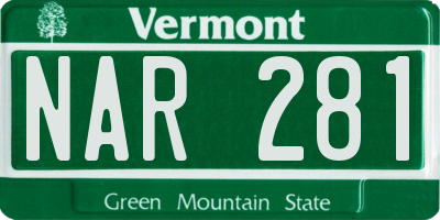 VT license plate NAR281