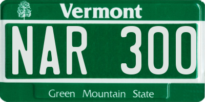 VT license plate NAR300