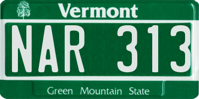 VT license plate NAR313