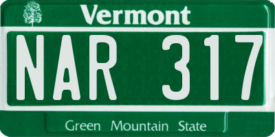 VT license plate NAR317