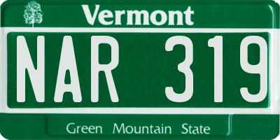 VT license plate NAR319