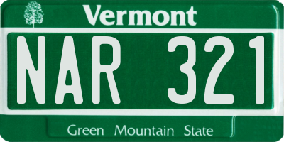 VT license plate NAR321