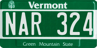 VT license plate NAR324