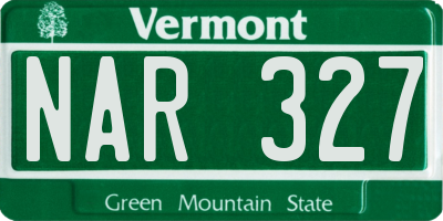 VT license plate NAR327