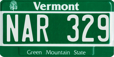 VT license plate NAR329